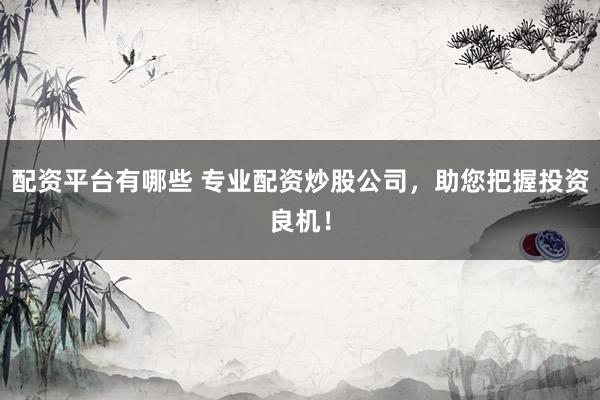 配资平台有哪些 专业配资炒股公司，助您把握投资良机！