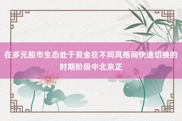 在多元股市生态处于资金在不同风格间快速切换的时期阶段中北京正