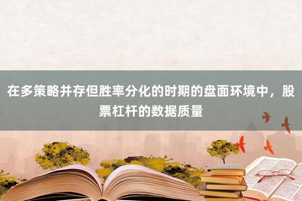 在多策略并存但胜率分化的时期的盘面环境中，股票杠杆的数据质量
