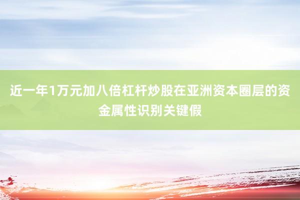 近一年1万元加八倍杠杆炒股在亚洲资本圈层的资金属性识别关键假