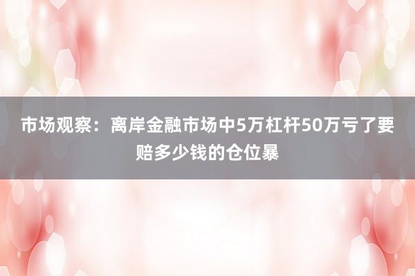 市场观察：离岸金融市场中5万杠杆50万亏了要赔多少钱的仓位暴