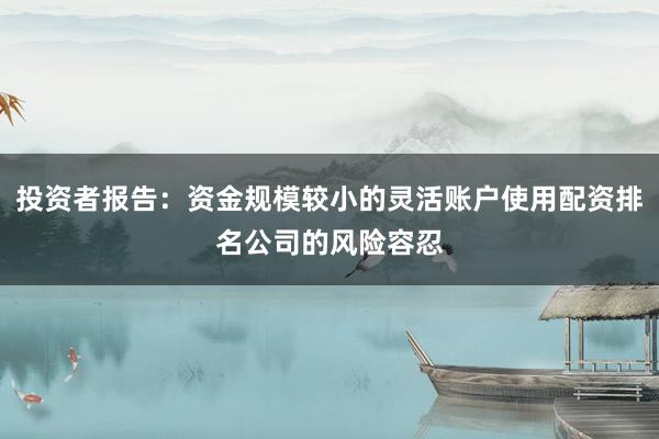 投资者报告：资金规模较小的灵活账户使用配资排名公司的风险容忍