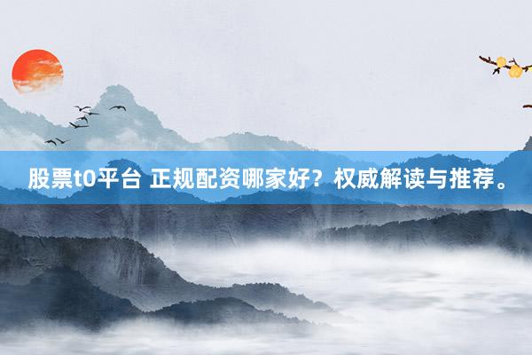 股票t0平台 正规配资哪家好？权威解读与推荐。